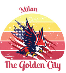 US Cities t-shirt designs vector - The Golden City