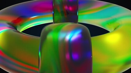 Poster - Colorful arbles rings. Computer generated 3d render