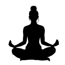 Silhouette Of A Person In Yoga Position