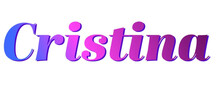 Cristina - Pink And Blue Color - Female Name - Ideal For Websites, Emails, Presentations, Greetings, Banners, Cards, Books, T-shirt, Sweatshirt, Prints

