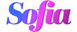 Sofia - pink and blue color - female name - ideal for websites, emails, presentations, greetings, banners, cards, books, t-shirt, sweatshirt, prints	
	
