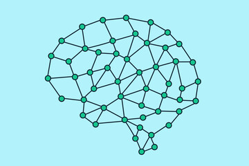 Poster - Plexus neural network. Abstract AI brain. Vector