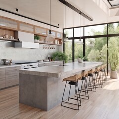 Sticker - modern kitchen interior with kitchen. generative ai 