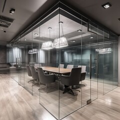 Wall Mural - modern office interior with chairs. generative ai