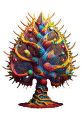 Wall Mural - Generative AI render of an isolated abstract Christma tree