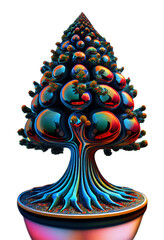 Wall Mural - Generative AI render of an isolated abstract Christma tree