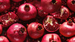 © sizsus - seamless repeatable and tilelable texture pattern of fresh pomegranate fruits - Generative AI