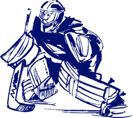 vector illustration sketch of the hockey player 