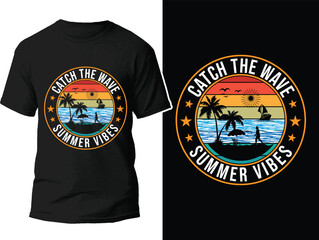 Hello Summer sunset summer design graphics t shirt design vector