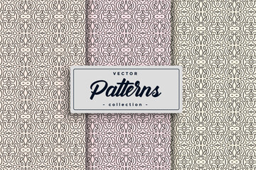 Fototapete - Seamless Geometric Textile Pattern design collection, Seamless textile pattern set Collection Textile pattern background seamless pattern design,