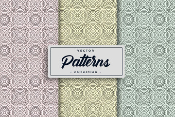 Wall Mural - Textile pattern background seamless pattern design, Seamless textile pattern set collection, Seamless Geometric Textile Pattern design collection