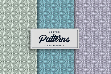 Fototapete - Textile pattern background seamless pattern design, Seamless textile pattern set collection, Seamless Geometric Textile Pattern design collection
