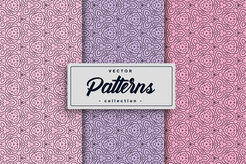 Wall Mural - Seamless Geometric Textile Pattern design collection, Seamless textile pattern set Collection Textile pattern background seamless pattern design,