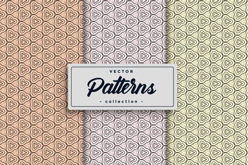 Fototapete - Seamless Geometric Textile Pattern design collection, Seamless textile pattern set Collection Textile pattern background seamless pattern design,