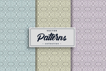 Fototapete - seamless geometric textile pattern design collection, seamless textile pattern set collection textil