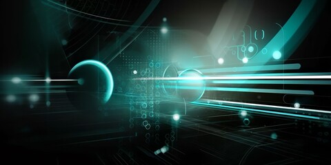 abstract background with code and light, generative ai