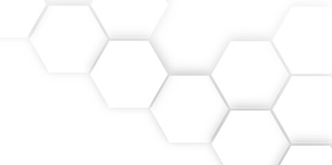 Poster - hexagon concept design abstract technology background vector eps, abstract white hexagon concept bac