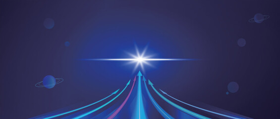 Wall Mural - abstract blue background with arrow
