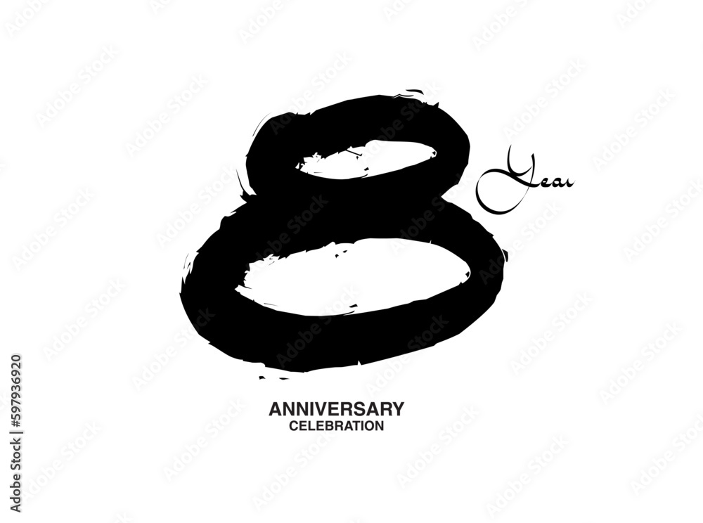 8 Years Anniversary Celebration Vector Template, 8 number logo design ...
