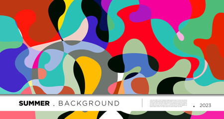Leinwandbilder - Vector colorful abstract fluid and geometric background for summer