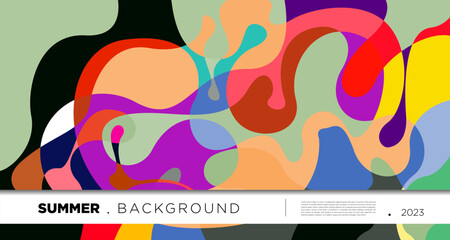 Leinwandbilder - Vector colorful abstract fluid and geometric background for summer