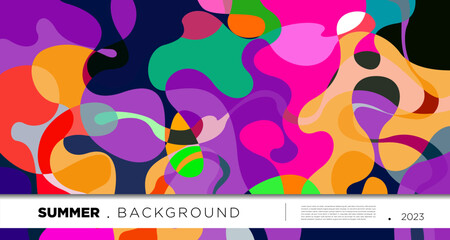 Leinwandbilder - Vector colorful abstract fluid and geometric background for summer