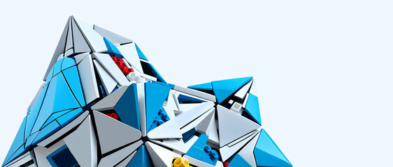 Aufkleber - Innovative technology with architectural inspiration and future design on blue background. copy space, banner, software, website -3d Rendering