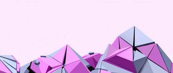 Aufkleber - Innovative digital sculpture technology with inspired architectural triangle shapes and shards with future transformation concepts on purple. copy space, banner, website, poste - 3d rendering