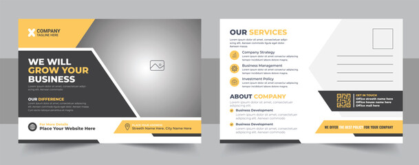 Wall Mural - corporate postcard design template, amazing and modern postcard design, stylish corporate eddm postc