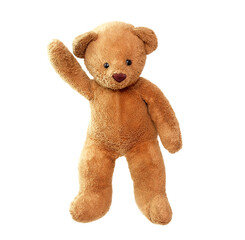 brown teddy bear baby toy isolated on transparent background.png format