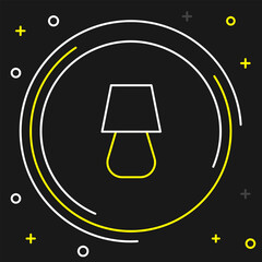 Sticker - Line Table lamp icon isolated on black background. Colorful outline concept. Vector