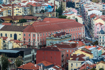 Wall Mural - Senhor Jesus Dos Passos Do Desterro church, view from Saint George Castle in Lisbon city, Portugal