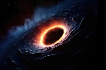 Wall Mural - The Birth of a Colossal Jet: Exploring the Source of a Plasma Blast from the Edge of a Supermassive Black Hole. Generative Ai