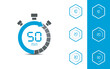 Timer, 10, 20, 30, 50 min.stopwatch isolated set icons.Countdown timer symbol icon set.vector illustration.