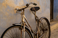 Abandoned Bicycle In The Streets Of Valderrobles (Aragon-Spain)