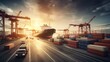 © piai - Global business logistics background. Generative AI
