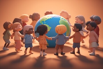 concept illustration of earth day with child and environmental preservation. generative ai.