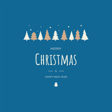 Merry Christmas And Happy New Year Card Vector Design.