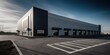 © AkimD - AI Generated. AI Generative. Realistic render of logistic business transport warehouse dock station. Factory and transport house. Graphic Art