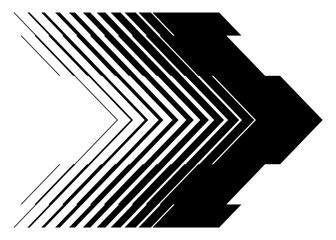 Poster - Black vector arrow on a white background. Pointer, Design element. Navigation. Modern
 pattern. Trendy striped vector background