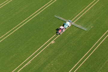 Wall Mural - aerial view of the tractor