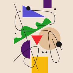 Poster - Trendy abstract background. Composition forms. Modern vector illustration