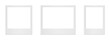 Empty white photo frame. Set realistic photo card frame mockup - vector for stock
