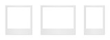 Fototapeta Paryż - Empty white photo frame. Set realistic photo card frame mockup - vector for stock
