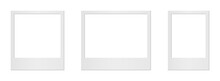 Empty White Photo Frame. Set Realistic Photo Card Frame Mockup - Vector For Stock