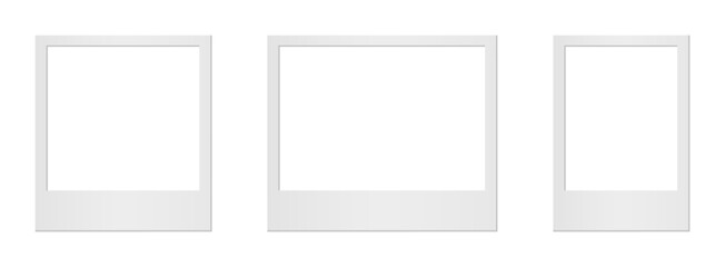 Fototapete - Empty white photo frame. Set realistic photo card frame mockup - vector for stock