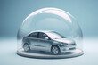 © ink drop - A car protected under a glass dome bubble. Car insurance concept. Generative ai Generative AI