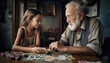 © Polarpx - Grandpa spending time with his granddaughter. Family concept. Generative AI illustrations