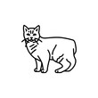 © Backwoodsdesign - Manx cat black line icon. Farm animals.