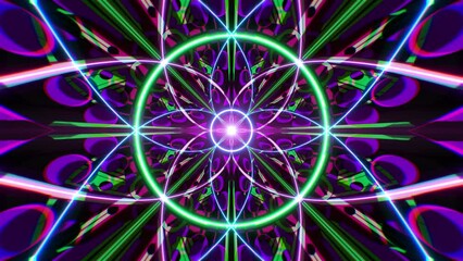 Poster - Psychedelic style geometric art background for music event vj loop